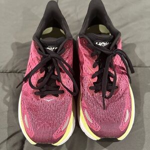 Hoka Women's Fuchsia and Black Sneakers